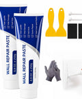 Hassle Free White Wall Repair Paste Kit With Built In Scraper For Quick Hole And Crack Patching tools and paste for easy wall repair.