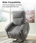 Power recliner lift chair in gray fabric, compatible with KDPT007-334 Linear Actuator for smooth reclining and lifting.