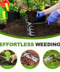Heavy Duty Weeding Rake Version 2 With 5 6 7 8 Teeth Carbon Steel Garden Tool in use for soil loosening and weeding