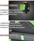 Compost Tumbler For Outdoor Garden Use With UV Proof Compact Barrel System Easy Assembly Kitchen Waste To Rich Soil