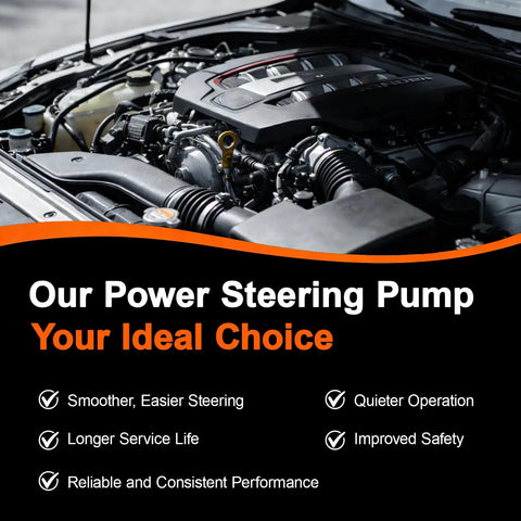 Bulletproof Power Steering Pump With Pulley Fits 2006 Through 2011 Honda Civic 18 Liter sleek design under the hood