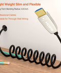 Premium 4K Hdmi 2.0b Fiber Optic Cable Delivers Plug And Play Simplicity With Lightning Fast Syncing And Zero Lag Transmission For Flawless Home Theater Setups In Exactly Ten Feet, coiled for easy installation.