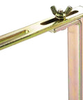 Close-up of metal mounting bracket for Natural Teak Balcony Hanging Half Table For Rail Mount Outdoor Space Saver
