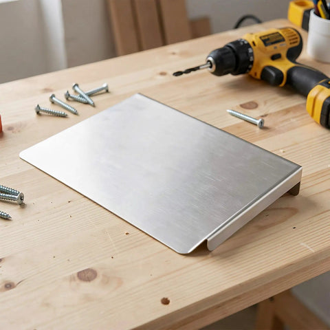 Heavy Duty Outdoor Charger Rainproof Cover Keeps Your EV Station Secure When Weather Beats Down Universal Stainless Steel Electric Box Protector on a workbench.