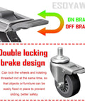 Zero Fuss Polyurethane Swivel Caster Wheels Set Of 4 With Dual Locking Brakes And M10 Threaded Stem close-up of double locking brake design.