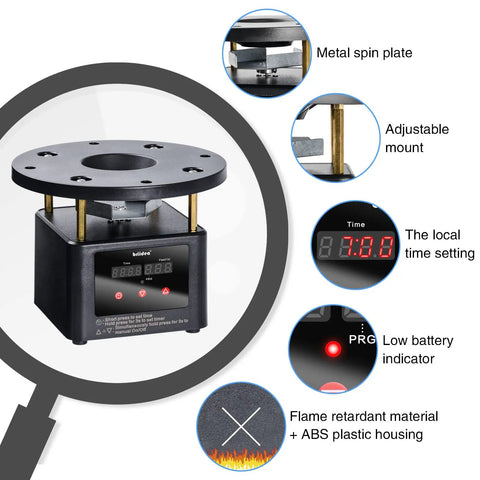 Programmable Automatic Chicken Feeder With Digital Timer Kit for Chickens Ducks Geese showing metal spin plate and adjustable mount features.