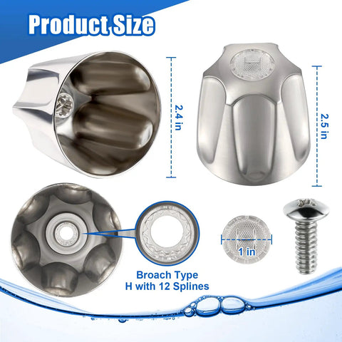 Dimensions and details of 3 Piece Metal Shower Knob Replacement For Pfister Verve Tub And Shower Faucet Handle Remodel Kit