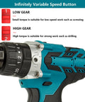 No Sweat Brushless Cordless Drill And Impact Driver Two Gears 0 To 2400 Rpm with speed settings for versatile torque control.