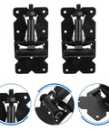 Heavy Duty Stainless Steel Fence Gate Hinges Pair For Patio And Backyard Doors featuring rust proof black finish and durable swivels.