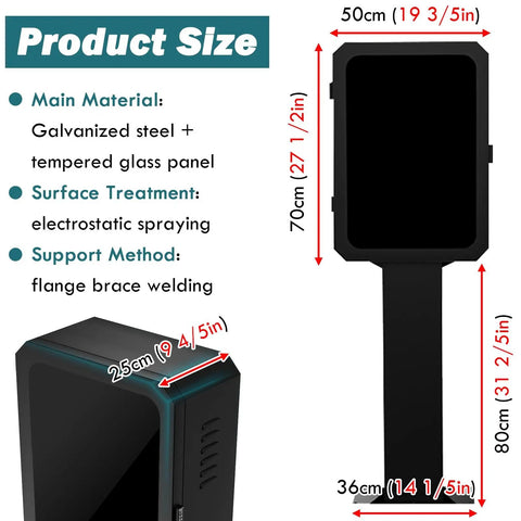 Keep It Square Heavy Duty EV Charger Station Protector All Weatherproof Electrical Enclosure dimensions with galvanized steel material