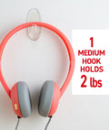 Clear Medium Wall Hooks Set With 7 Hooks And 12 Adhesive Strips For Damage Free Hanging Up To Two Pounds Easy No Holes Picture And Decor Hanger For Home Dorm Or Office