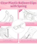 Super Cool 10 Pack Clear Spring Balloon Arch Clips That Grip Tight For Your Birthday Wedding Or Photo Studio Decor Setup Without Messing Up The Look! clear plastic clip with metal spring, anti-slip handle