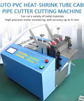 Automatic Heat Shrink Tube Cutter And Cold Cable Trimmer For Rubber Plastic Tubing Adjustable From 0 Point 1 To 9999 Point 9 mm, shown with controls.