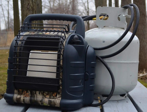 12,000 BTU Portable Propane Radiant Heater For Camping And Hunting Heats Up To 300 Sq Ft Camouflage Finish with gas tank