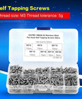 M3 Button Head Self Tapping Screws Kit 500 Pcs With Plastic Storage Box Built Tough Stainless Steel 304 And Carbon Steel Fasteners