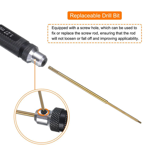 1.27mm Titanium RC Hex Driver Tiny Hex Screwdriver For RC Cars Boats Helicopters And Drones Durable Wrench Tool With A 175mm Long Handle For Quick Field Repairs Black featuring replaceable drill bit detail