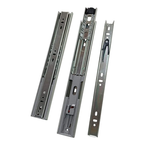 No Nonsense 16 Inch Heavy Duty Drawer Slides Soft Close Side Mount Full Extension Ball Bearing Zinc Plated Rust Proof Hardware Smooth finish.