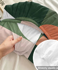 Cloud Soft Queen Fitted Sheets With 16 Inch Deep Pocket Microfiber Bedding Set Includes Two Pillowcases Hotel Luxury Quality showing elastic edges and colorful design.
