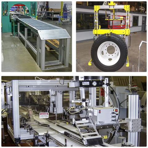 Top Shelf 80X80mm Aluminum T Slot Extrusion Profile Rail With Eight Open Channels And Clear Anodized Finish For Rock Solid 305mm 6063 T6 Grade Modular Industrial Builds in workshop equipment setup.