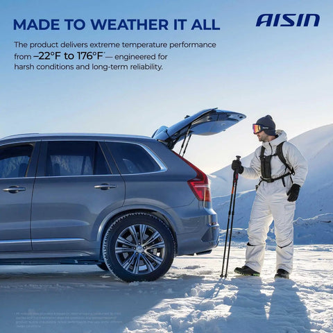 Front Hood Lift Support Shock Struts Pair With Bombproof Construction And Slick Gas Spring Action For Easy Bonnet Operation in snowy setting.