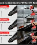 Heavy Duty Brushless Cordless Rivet Gun Compatible With Milwaukee M18 Batteries for automotive tasks and metal work.