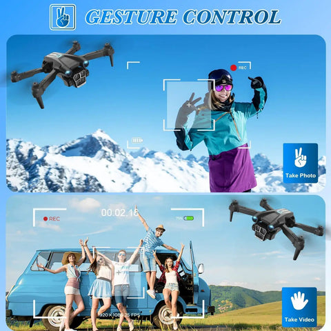 Image of 1080P HD Camera Drone Easy To Fly For Beginners And Kids And Adults With gesture control feature in action, capturing outdoor moments.