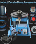 Slick Portable Welding Positioner Turntable with motor, power interface, speed knob and pedal for precise alignment.
