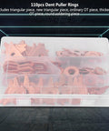 110 Piece Dent Puller Rings Round For Car Body Welding Repair Tool Set in a clear plastic case