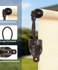 Heavy Duty Roller Shades End Cap Covers And Pull Ring Replacement Parts For Window Blinds, brown pull ring end cap with bungee tie down.