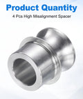 Eight Piece High Misalignment Spacers Three Quarters To One Half Inch Standard Ball Width Stainless Steel Rod End Spacers For Automotive DIY Projects Heavy Duty Wear Resistant, 4 pcs shown