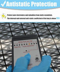 Premium Open Top ESD Antistatic Bags 12X16 Inch Aluminum Foil showing conductivity measurements for static protection.