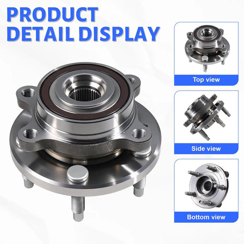 Solid As A Rock Front And Rear Wheel Hub Bearing Assembly Pair Designed Direct For Ford Edge Flex Taurus And Lincoln 513275 close-up view showing details.