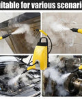 Heavy Duty Steam Cleaner With Continuous Steam Output For Tile Grout Kitchen Grease Auto Detailing And Floor Cleaning using steam on cooking surfaces and car engines.