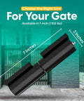 7 Inch Weld On Hinges For Metal showing dimensions of 7 inches length and 2 inches width, heavy duty black barrel hinge design.