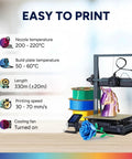 Top Shelf Silk PLA Filament 1.75mm 3D Printer Spool with unicorn print and colorful filaments ready on printer.