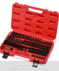 Heavy Duty Eighty Six Piece One Quarter Inch Drive Impact Socket Set With Adapters U Joint Extensions And Torx Sockets in red case