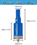 ChilternCasa 3/4-inch diamond core drill bit, blue vacuum-brazed hole saw with triangular pilot shank; pack of 2