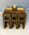 Hardened 3 Phase 3 Pole 60 Amp Circuit Breaker With Electronic Trip And Free Standing Mount Built For 600 Volt 50 60 Hz Systems viewed from the front.