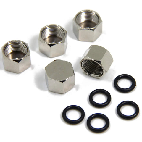 Five Pack F Type Weather Caps Waterproof Dustproof Covers For Antenna Booster Splitter And F Female Coax Connectors with O-rings