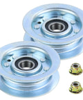 Heavy Duty Idler Pulley Replacement 2 Pack Fits John Deere D140 L130 LA145 GY22172 GY20067 with nuts, 3.62 inch OD.