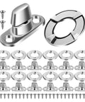 Stainless Steel Turn Button Fasteners Heavy Duty Canvas Tarp Grommet Hardware Kit with screws for outdoor gear.