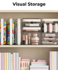 Ridiculously Tough Clear Hard Shell Zipper Cases Including Three Diaper Bag Organizer Pouches Impact Resistant Plastic containers on a shelf.