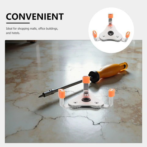 Top Shelf Smoke Detector Removal Tool For Ceiling Sensors Hassle Free Disassembly Grip With Long Reach Handle No Sweat Maintenance Kit For Fire Alarm Systems with orange grip on floor.