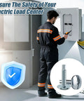 Professional Grade Load Center Cover Replacement Screws For Home Electrical Panel Boxes With Hella Tough Zinc Coated Steel And Dead Simple Snap Fit Breaker Housing Hardware with electrician at breaker box.