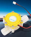 Customizable Micro Hydro Water Generator for Small Scale Renewable Energy Projects, 12V DC turbine, yellow cap, clear casing