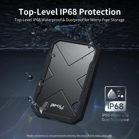 2TB Portable SSD Ultra Fast With Beast Speeds 2050 MB Per Second USB 3.2 Gen2 Type C External Solid State Drive IP68 Water And Dust Resistant, Shockproof in water