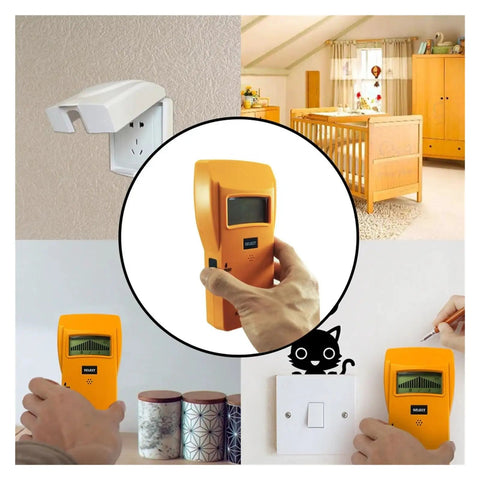 Image of Dead Nuts Accurate Three In One Wall Scanner And Stud Locator used in a home setting, detecting studs and wires.