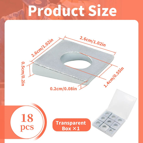 Top Shelf Carbon Steel Square Lock Washers For Leveling Shims And Bolt Assembly Hardware Featuring A Genuine Half Inch Inside Bore in measuring dimensions.