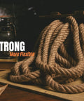 Coiled Heavy Duty 20mm Natural Fiber Rope For Crafts And Outdoors Twisted 4 Strand Manila Style Jute And Hemp, dark setting