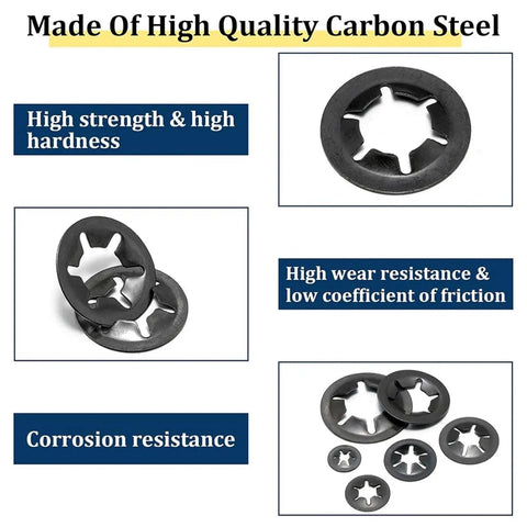 Internal And External Tooth Lock Washers Kit In 65Mn Steel Pro Grade Grab-And-Go Ready Push On Locking Fasteners image